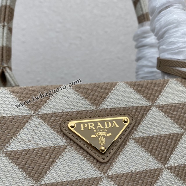Prada專櫃新款刺繡織物包 1BA356 普拉達大號無長肩帶刺繡托特包 csp1481